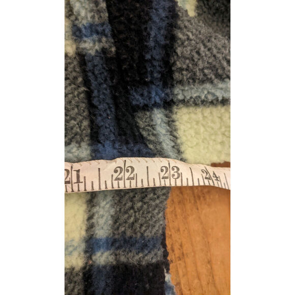 American Eagle Blue Green Cropped Plaid Quarter Zip Pullover Small - Picture 6 of 7